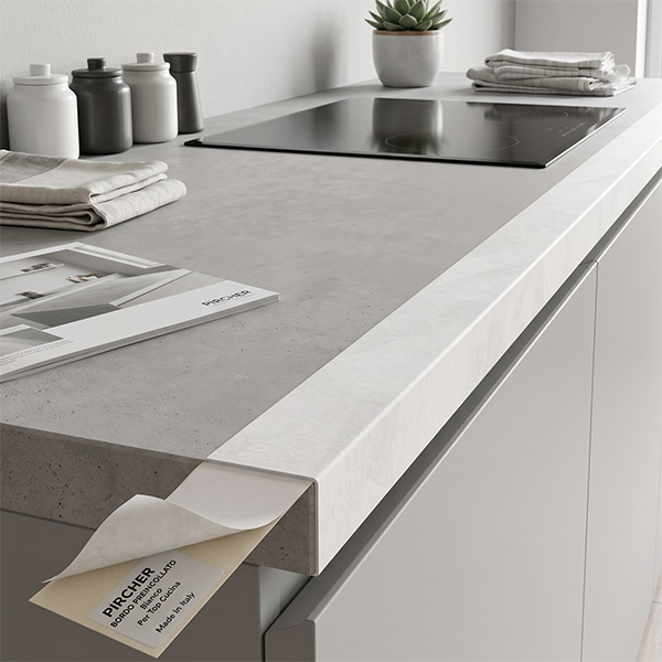 Pircher Bordo Preincollato per TOP Cucina Colore Bianco CONF.DA PZ2 - PIRCHER OBERLAND - Immagine 2